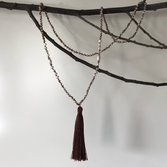 Tassel necklace with fresh water pearl - Picture 3 of 3